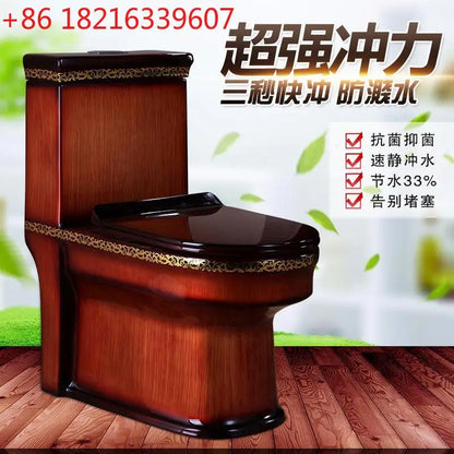 Wood grain toilet toilet household flush  stone grain color personalized super swirl water saving
