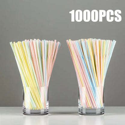 100-1000PCS Drinking Straws Colorful & Black rietjes Flexible Wedding Party Supplies Drinking Beverage Straws Kitchen Wholesale