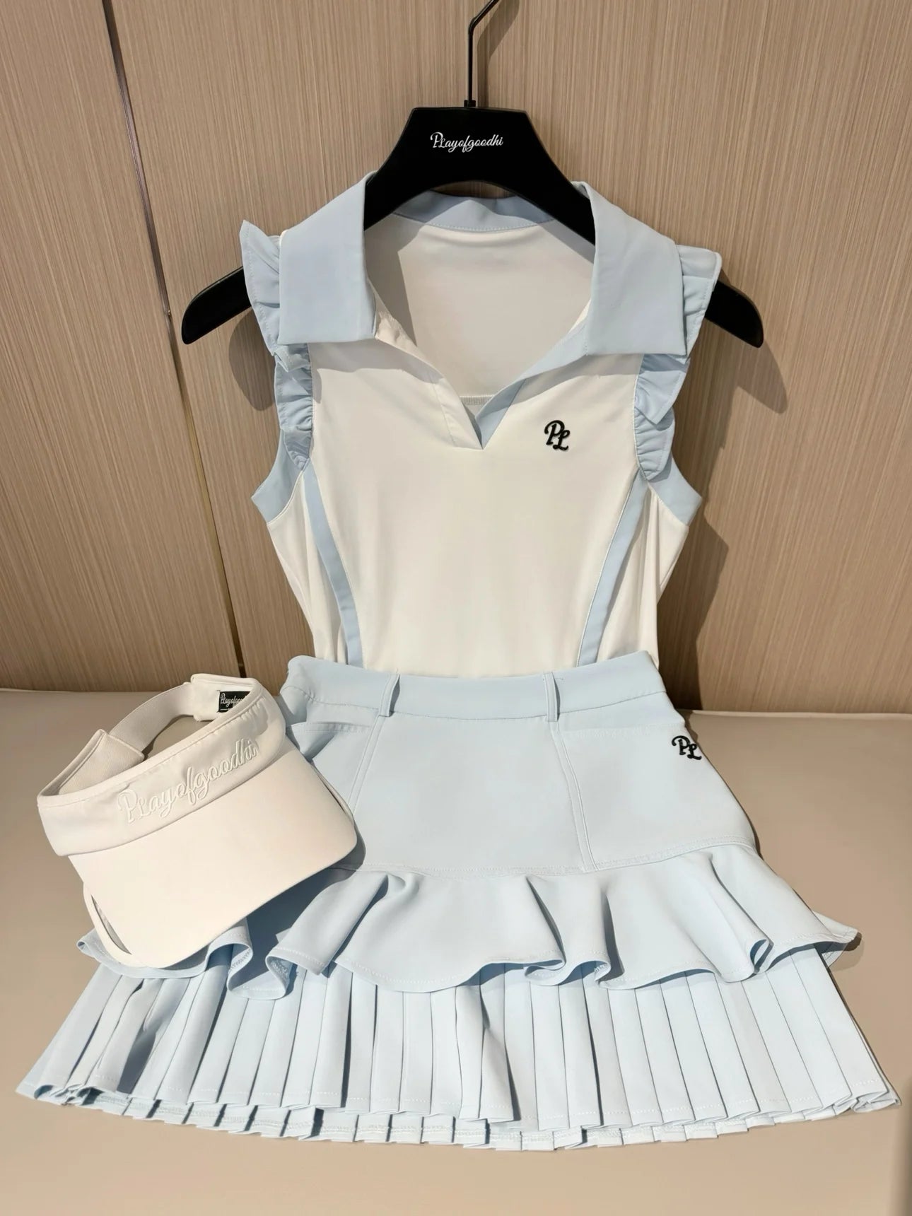 Women's Golf Skirt Set ort Sve Qui Dry Breathable Tennis Outfit Summer Korean Sle Golf Clothing Fast Drng Sportswear