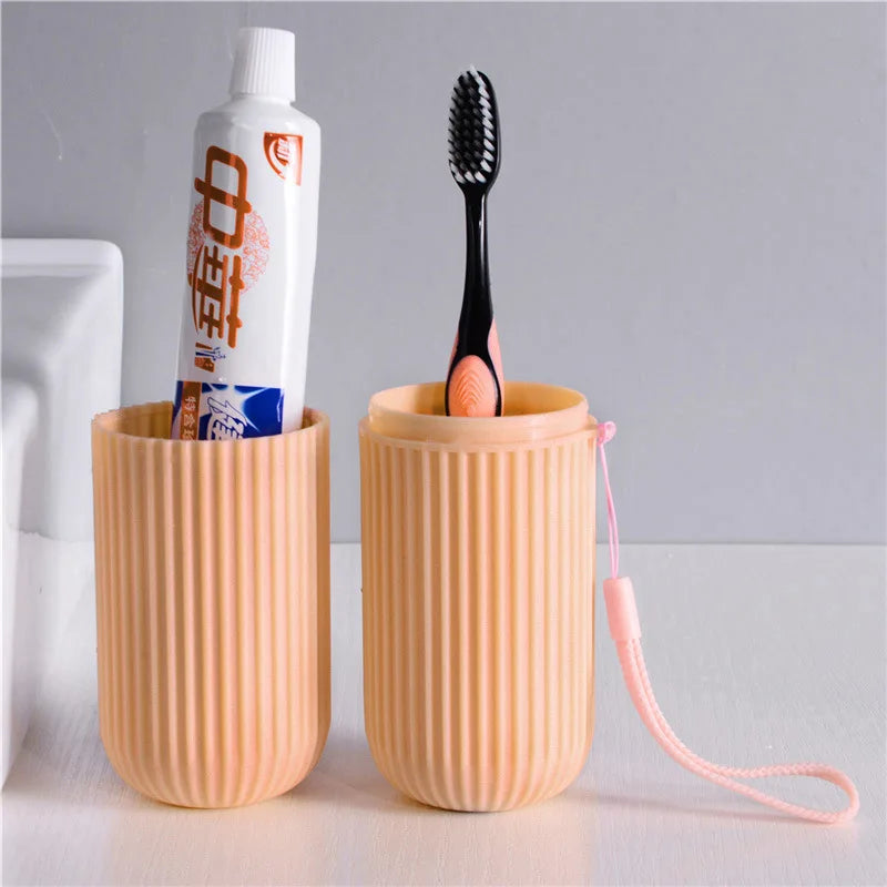 Travel Portable Toothbrush Cup Bathroom Toothpaste Holder Storage Case Box Organizer Travel Toiletries Storage Cup New Creative