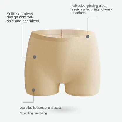 Women's Ice Silk Seamless Underwear Cotton Crotch Boxer Shorts Ladies Pants Four Corners Anti-empty Summer Thin Section