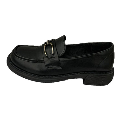 Women's Chain-Detailed Loafers Slip-On School Shoes Flat Comfort Flats for Teens Fall Winter Casual Slip-On Shoes Женская Обувь