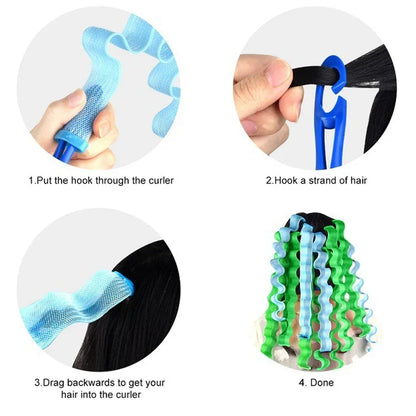10/12/18pcs Heatless Hair Curles No Heat Hair Volume Curles Rollers Night Hair Curlers Soft Sleeping Rolller Curling Hairs Tools