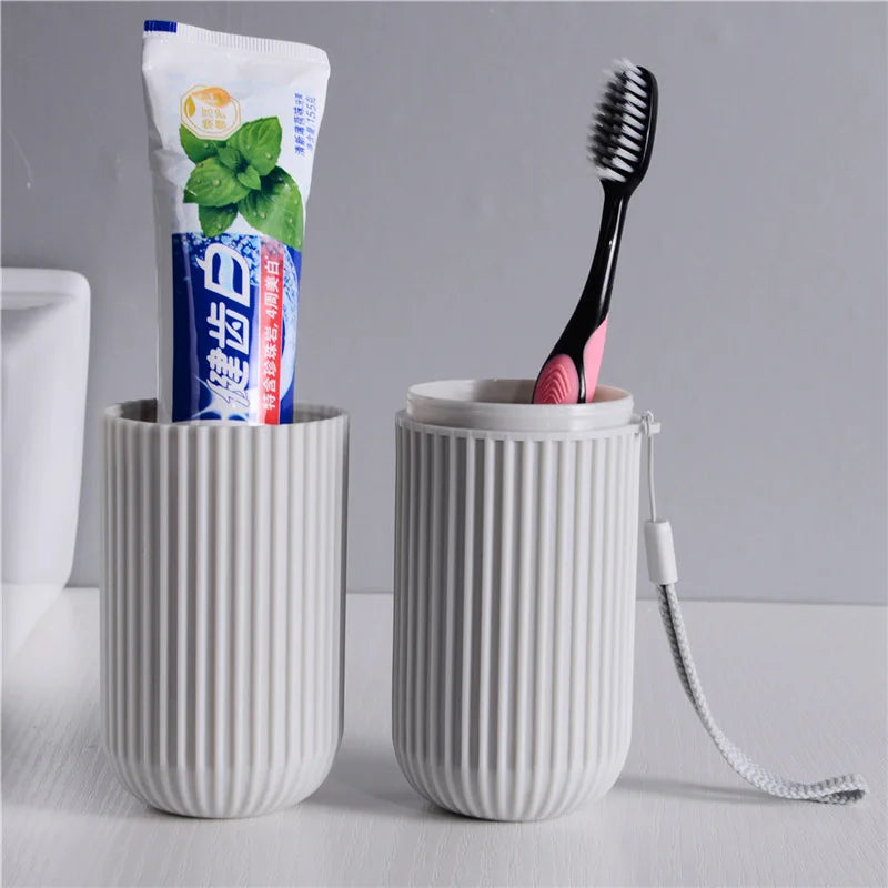 Travel Portable Toothbrush Cup Bathroom Toothpaste Holder Storage Case Box Organizer Travel Toiletries Storage Cup New Creative