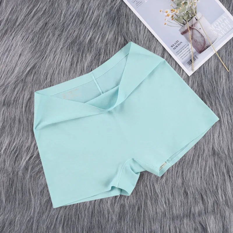 Women's Ice Silk Seamless Underwear Cotton Crotch Boxer Shorts Ladies Pants Four Corners Anti-empty Summer Thin Section