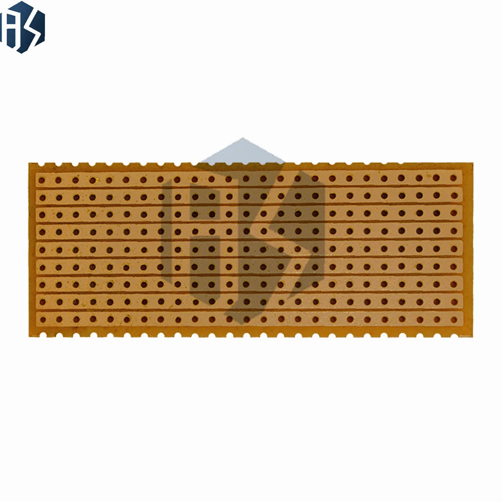 ‌Universal Matrix Prototype PCB Board – 25x64mm (2.5x6.4cm) Single-Row Continuous Plated Through-Holes, 2.54mm Pitch | FR4