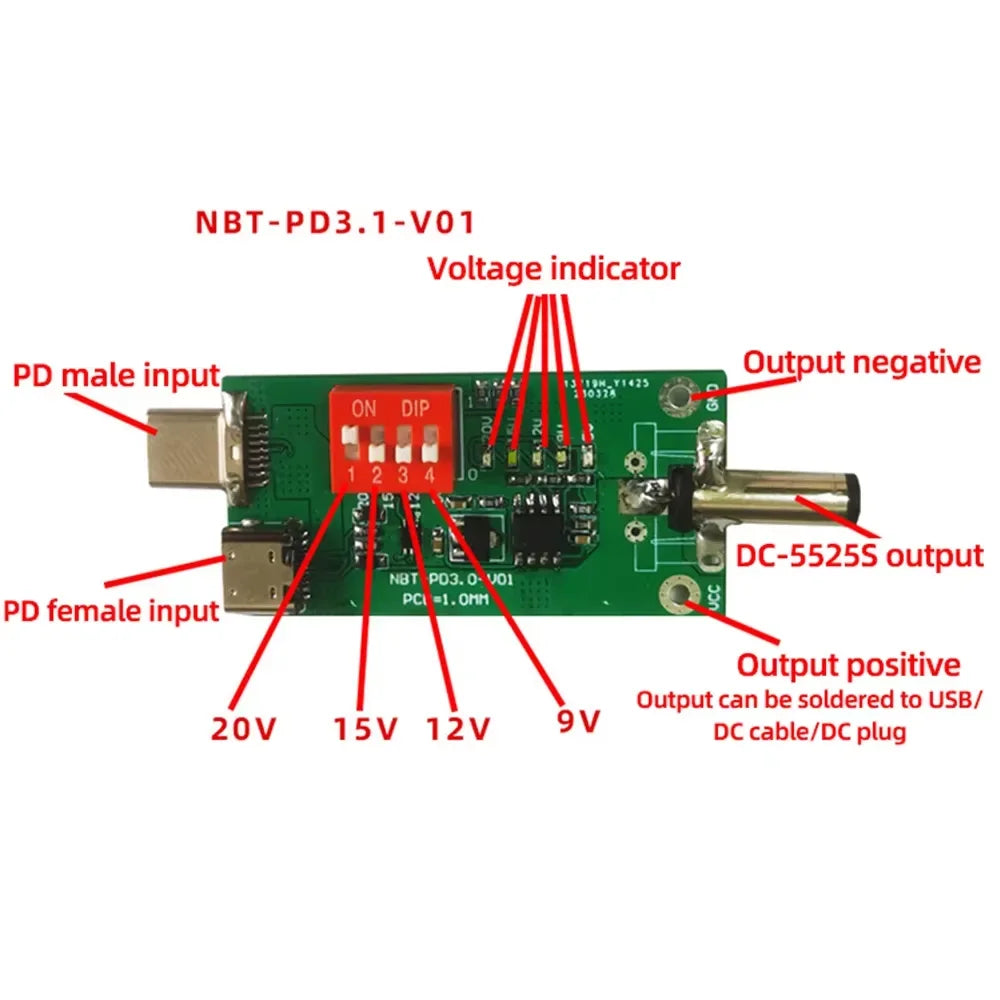 IP2368 100w Bidirectional Fast Charging Module Buck-Boost Type-c Interface 4S Lithium Battery High-Power Fast Charging Board