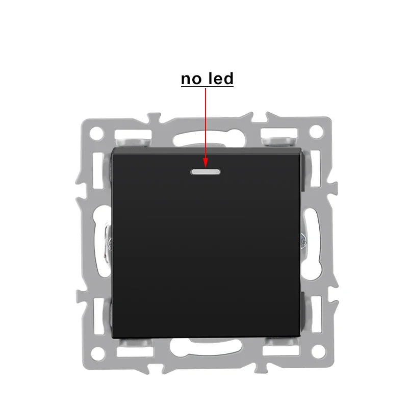 wall-mounted module diy European standard black tempered crystal glass panel socket light switch button function combi