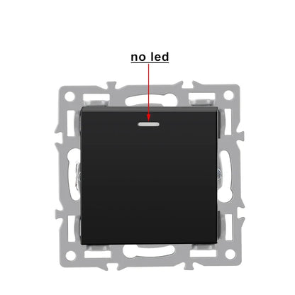 wall-mounted module diy European standard black tempered crystal glass panel socket light switch button function combi