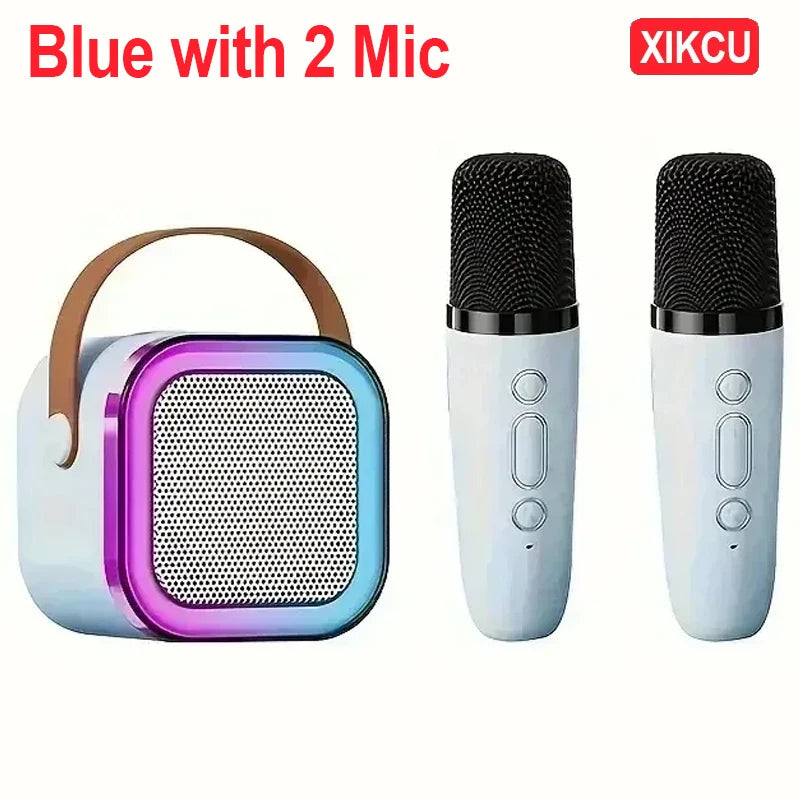 XIKCU Karaoke Machine With 2 Wireless Microphones Portable Wireless RGB Lights Gift Speaker Set Home Karaoke For Party Birthday
