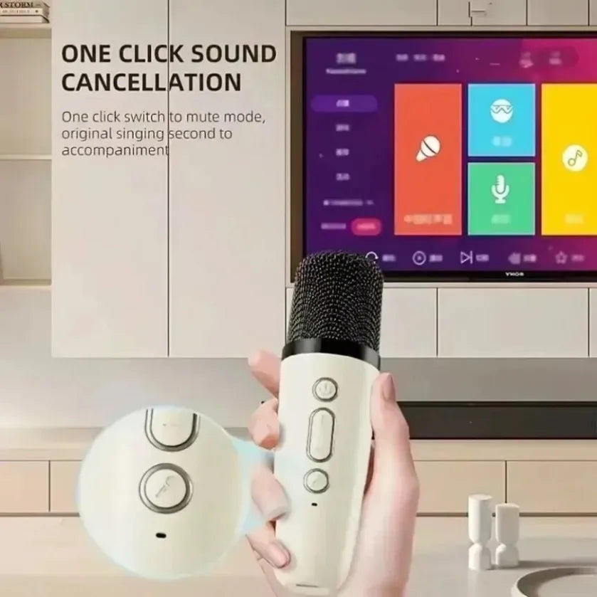XIKCU Karaoke Machine With 2 Wireless Microphones Portable Wireless RGB Lights Gift Speaker Set Home Karaoke For Party Birthday