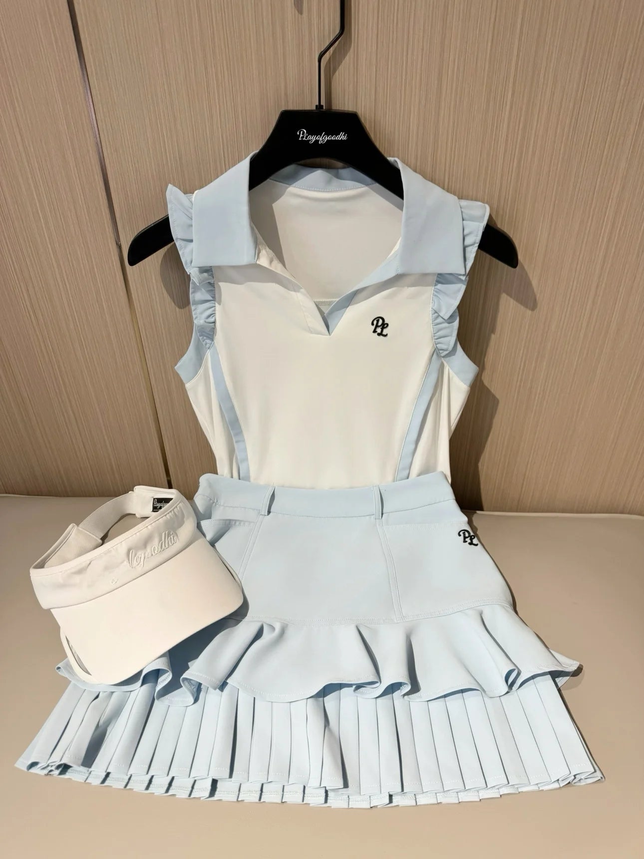 Women's Golf Skirt Set ort Sve Qui Dry Breathable Tennis Outfit Summer Korean Sle Golf Clothing Fast Drng Sportswear