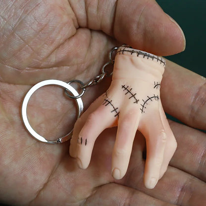 Wednesday Keychain Creative Addams PVC Hand Model Gothic Backpack Decoration Accessories Cartoon Desk Ornaments Halloween Gift