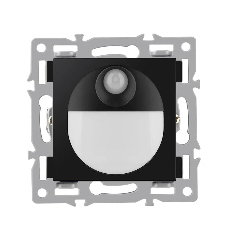 wall-mounted module diy European standard black tempered crystal glass panel socket light switch button function combi