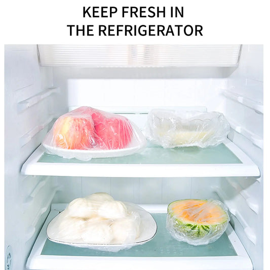 100 Pieces Disposable Food Covers Food Storage Container Covers Waterproof Elastic Food Wrap for Outdoor Kitchen