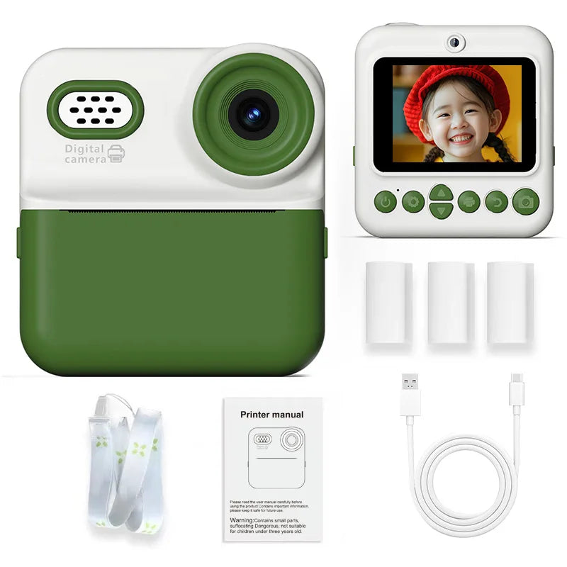 High Definition Digital Camera for Children's Photography Miniature Thermal Print Camera 1080P Video Capture