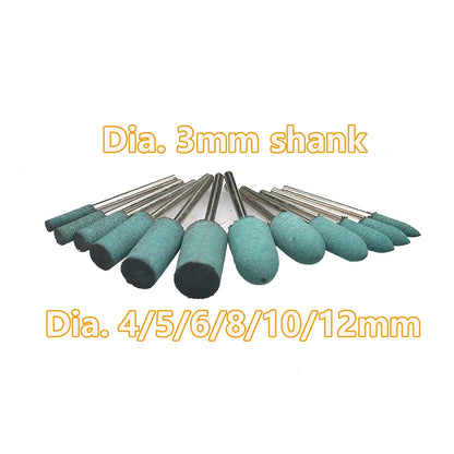 100 pcs/bag Rubber Polishing Points Jewelry Amber Woodcarving Grinding Heads Die Grinder Accessories