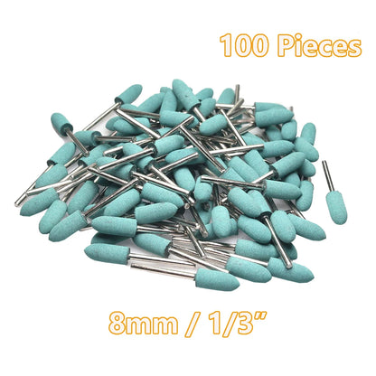 100 pcs/bag Rubber Polishing Points Jewelry Amber Woodcarving Grinding Heads Die Grinder Accessories