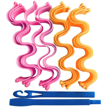 10/12/18pcs Heatless Hair Curles No Heat Hair Volume Curles Rollers Night Hair Curlers Soft Sleeping Rolller Curling Hairs Tools