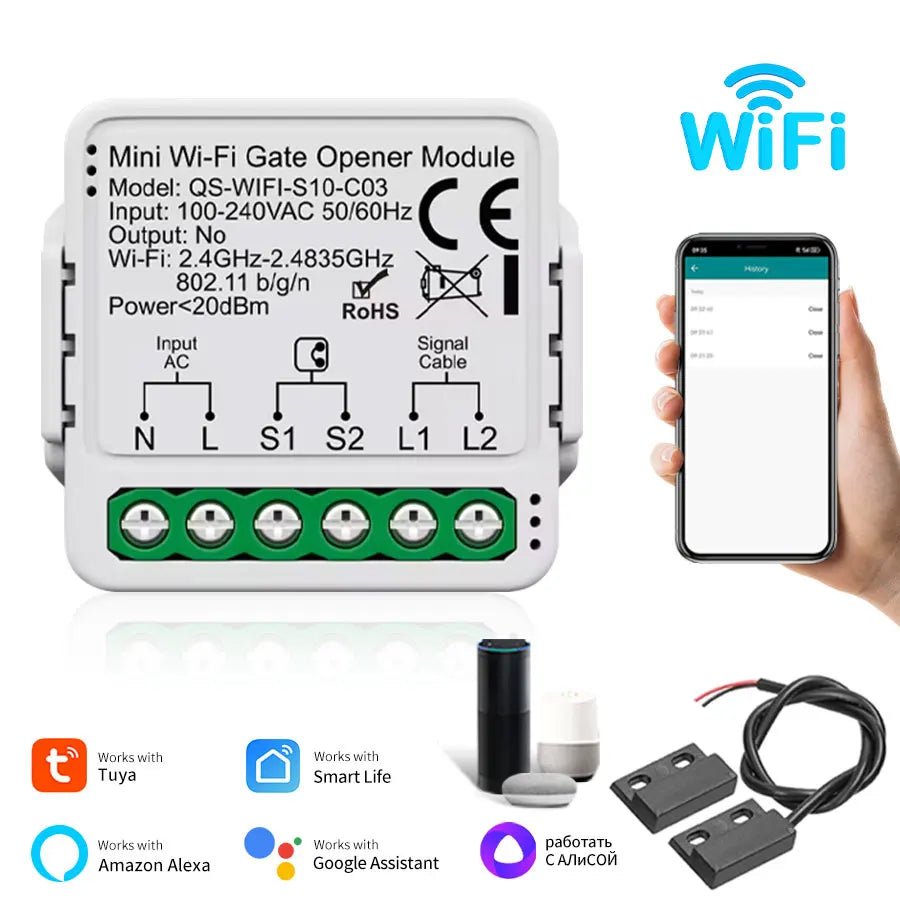 Tuya ZigBee Breaker WiFi Smart Switch 2Way Breaker Relay Module 220V 110V 16A Smart Life APP Voice Control For Alexa Google Home