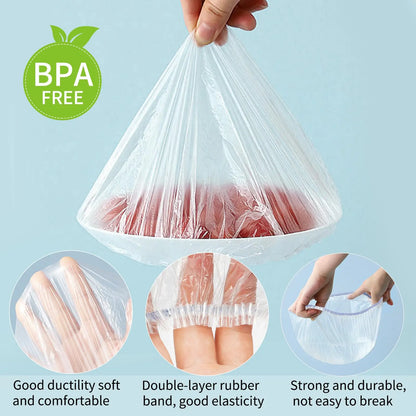 100 Pieces Disposable Food Covers Food Storage Container Covers Waterproof Elastic Food Wrap for Outdoor Kitchen