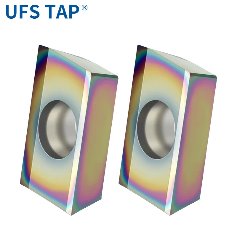 UFS TAP Colorful high gloss aluminum milling inserts APKT1135/R0.2 milling aluminum cutting particles APKT1604/R0.2 PVD coating