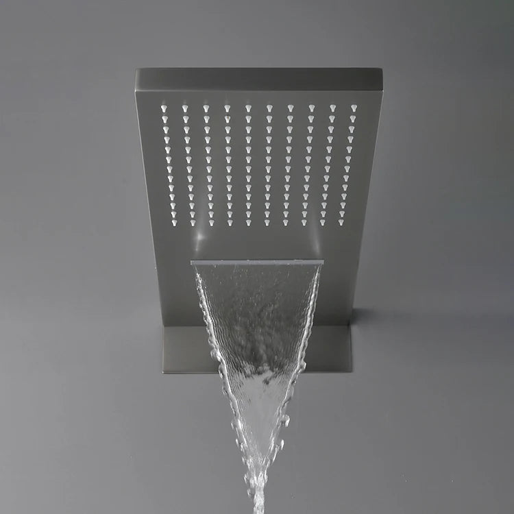 Digital Shower System Set Rain Shower Full Set Brass Concealed 2 Two Functional Way Black or Gray or Chrome Silvery