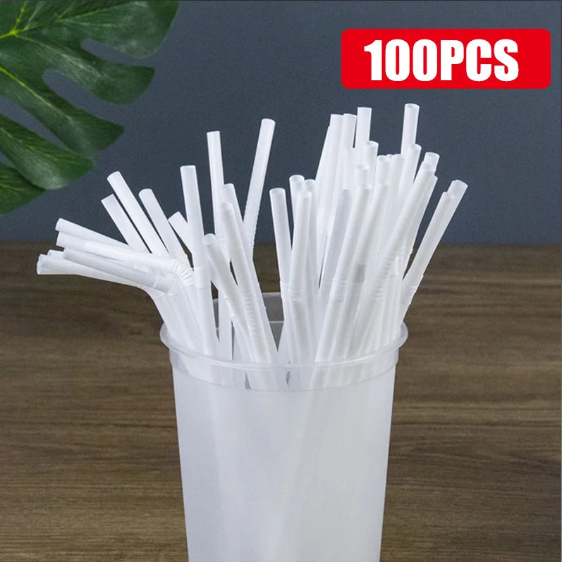 100-1000PCS Drinking Straws Colorful & Black rietjes Flexible Wedding Party Supplies Drinking Beverage Straws Kitchen Wholesale