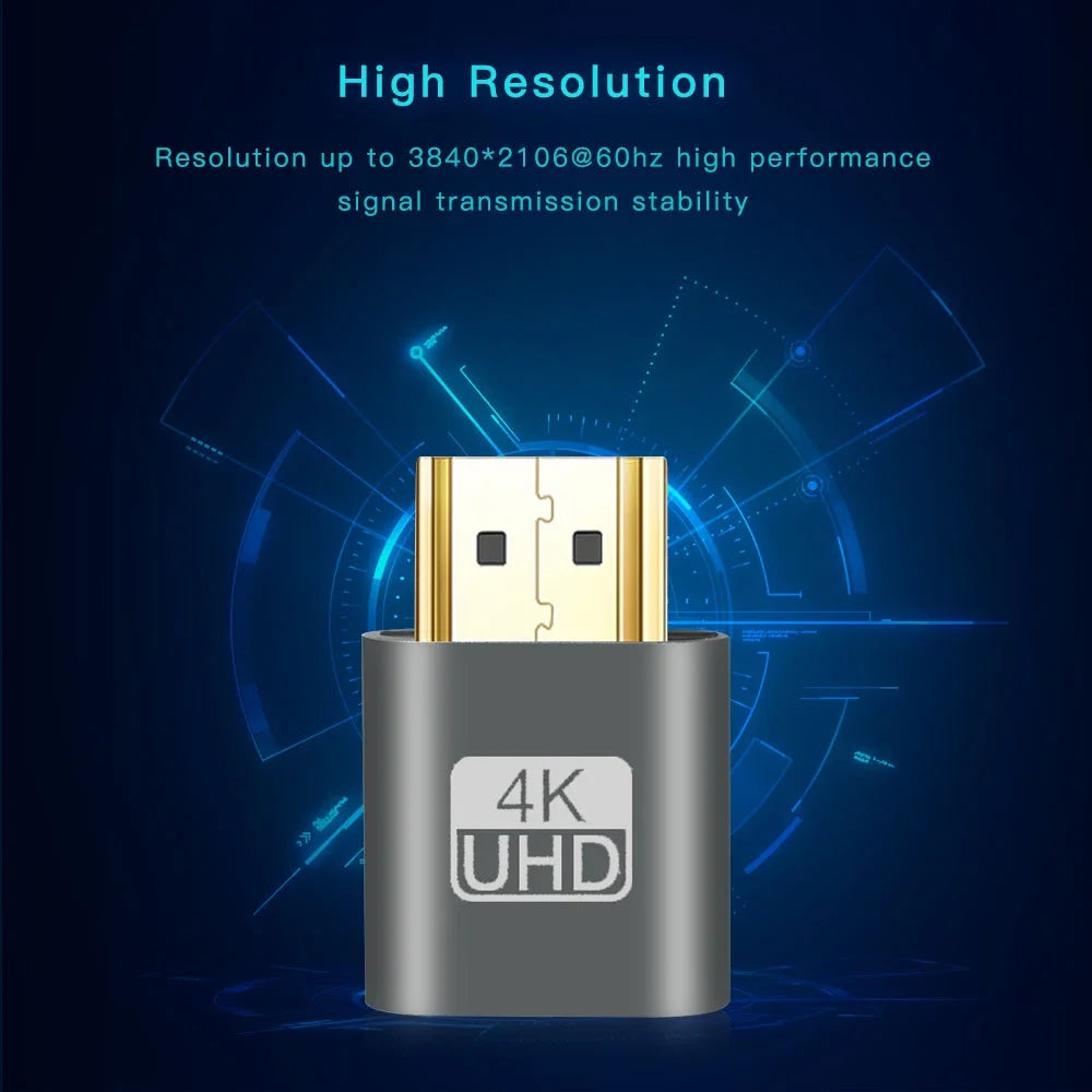 VGA Virtual Display Adapter HDMI-compatible 1.4 DDC EDID Dummy Plug Headless Ghost Display Emulator Video card Lock plate