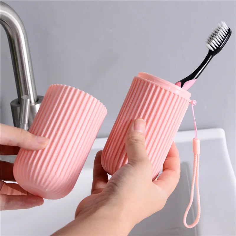 Travel Portable Toothbrush Cup Bathroom Toothpaste Holder Storage Case Box Organizer Travel Toiletries Storage Cup New Creative