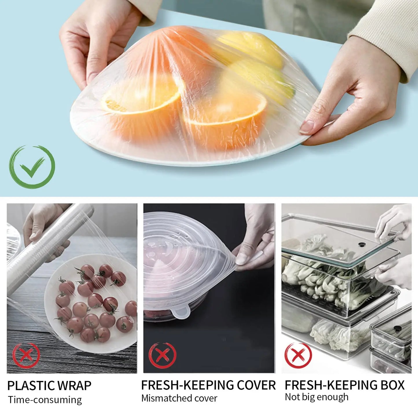 100 Pieces Disposable Food Covers Food Storage Container Covers Waterproof Elastic Food Wrap for Outdoor Kitchen