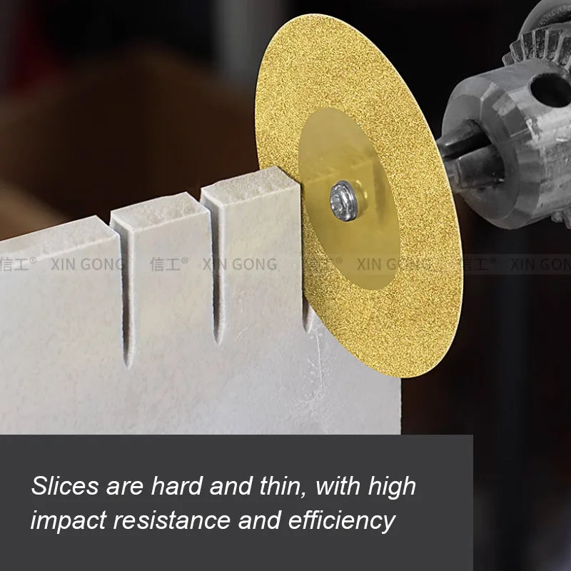 XG 10pcs 16mm-60mm Diamond Cutting Discs Cut Off Mini Saw Blade with Connecting 3mm Shank for Dremel Drill Fit Rotary Tool