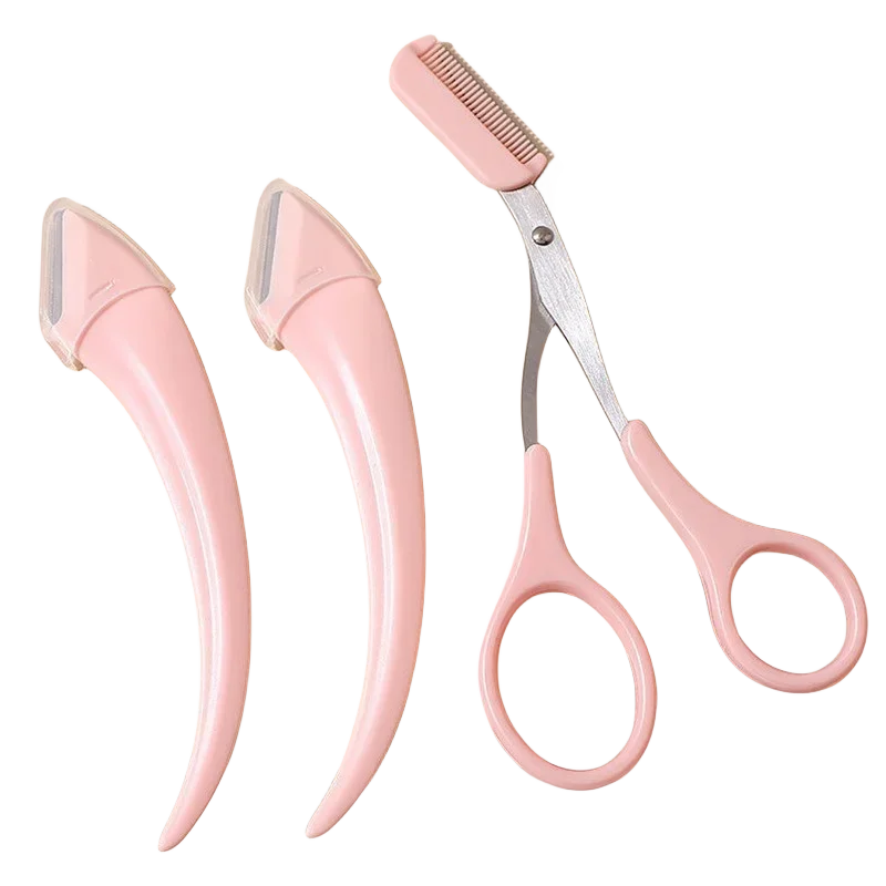 Eyebrow Trimming Knife Face Razor For Women Professional Eyebrow Scissors With Comb Brow Trimmer Scraper Accessories