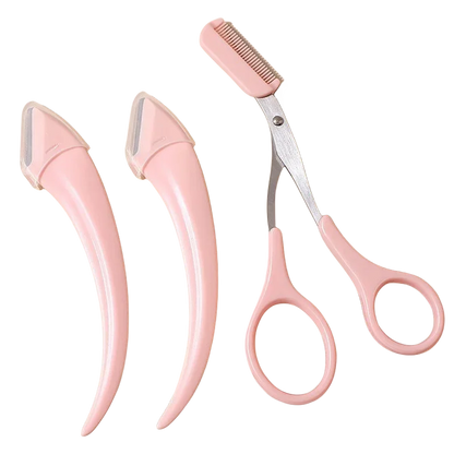 Eyebrow Trimming Knife Face Razor For Women Professional Eyebrow Scissors With Comb Brow Trimmer Scraper Accessories