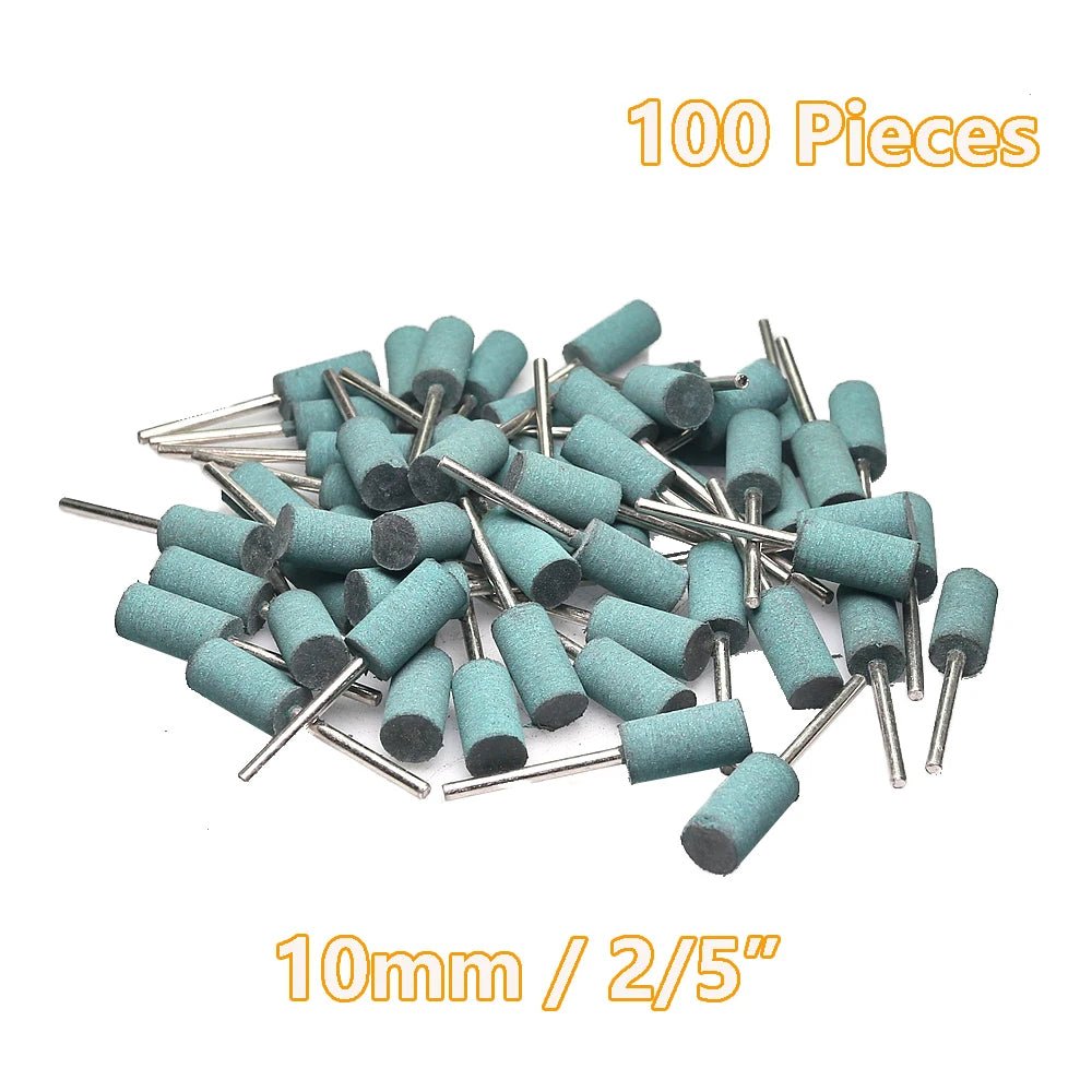 100 pcs/bag Rubber Polishing Points Jewelry Amber Woodcarving Grinding Heads Die Grinder Accessories