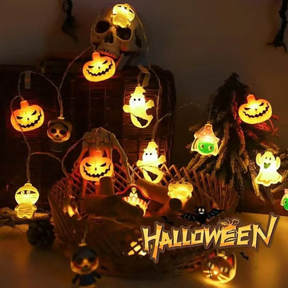 1.5/3m/6m Halloween Light String Mummy Pumpkin Ghost Lantern String Ghost Festival Supplies Happy Halloween Party Decor 2025