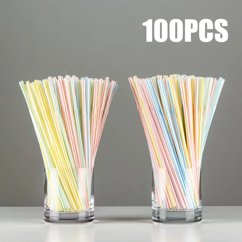 100-1000PCS Drinking Straws Colorful & Black rietjes Flexible Wedding Party Supplies Drinking Beverage Straws Kitchen Wholesale