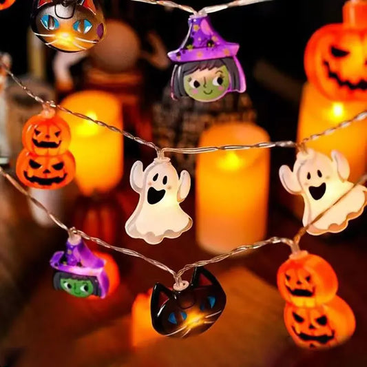 1.5/3m/6m Halloween Light String Mummy Pumpkin Ghost Lantern String Ghost Festival Supplies Happy Halloween Party Decor 2025