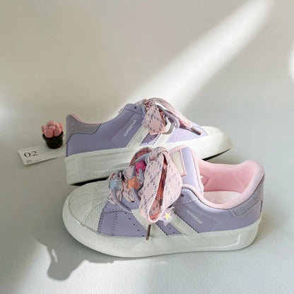Women's casual shoes popular student sports student junior high school sweet versatile thick bottom girls casual sneakers
