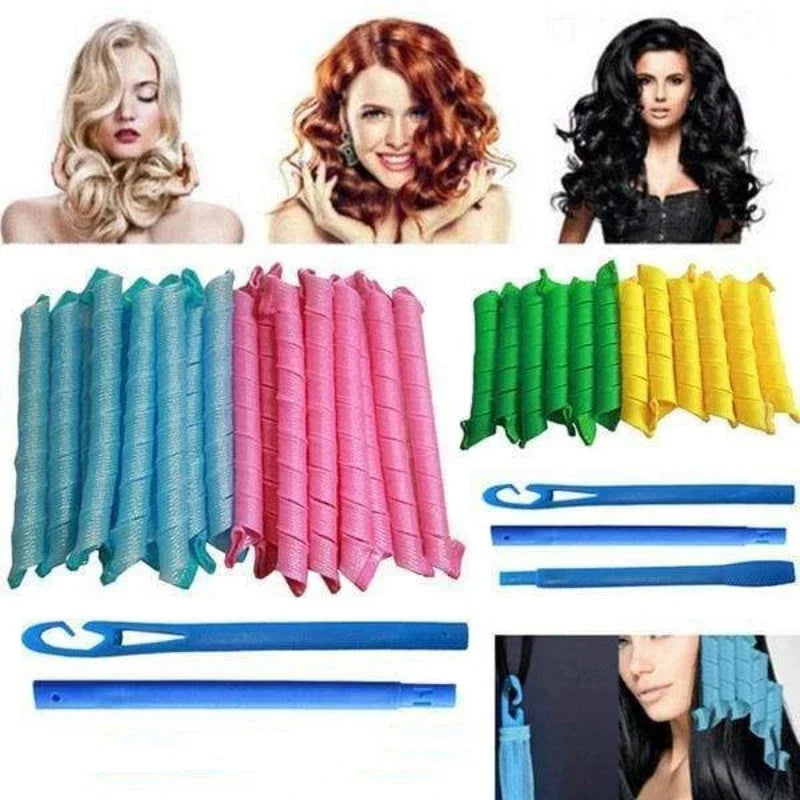 10/12/18pcs Heatless Hair Curles No Heat Hair Volume Curles Rollers Night Hair Curlers Soft Sleeping Rolller Curling Hairs Tools