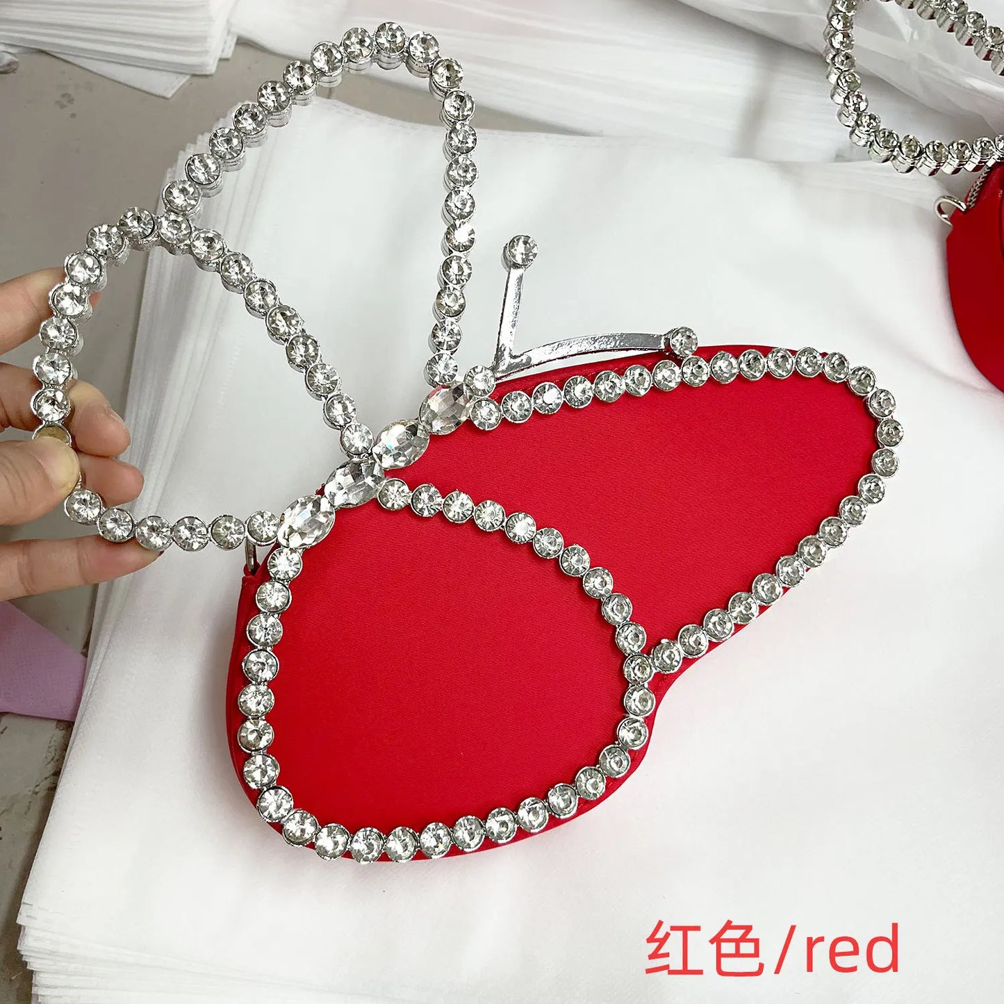 Women's Clutches Fashion Party Rhinestone Butterfly Shape Mini Handbag