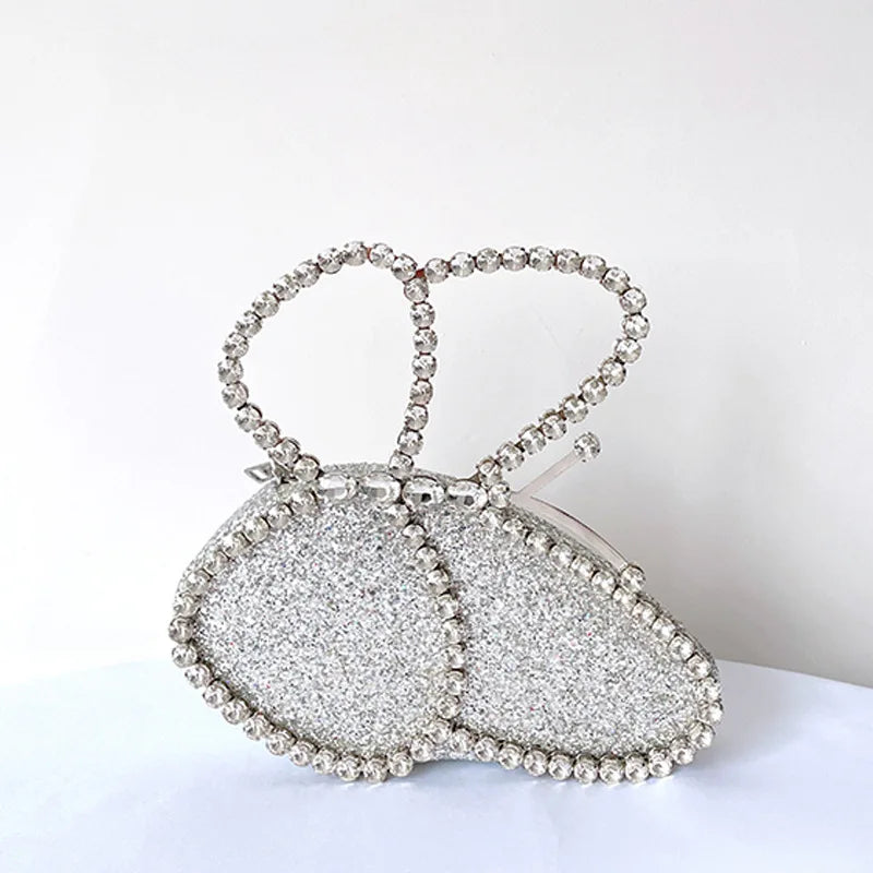 Women's Clutches Fashion Party Rhinestone Butterfly Shape Mini Handbag