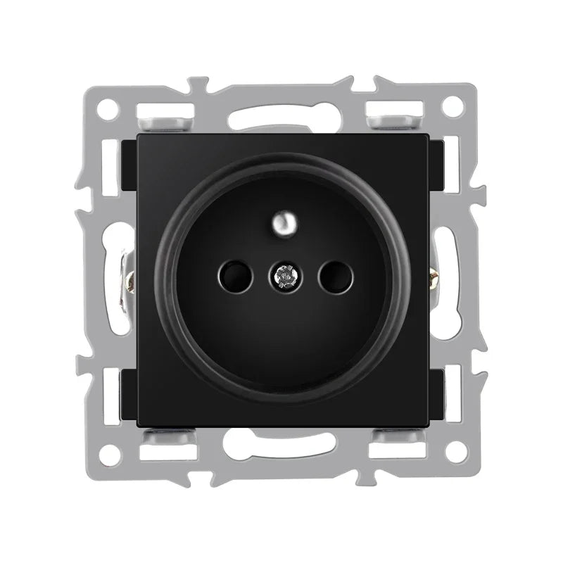 wall-mounted module diy European standard black tempered crystal glass panel socket light switch button function combi