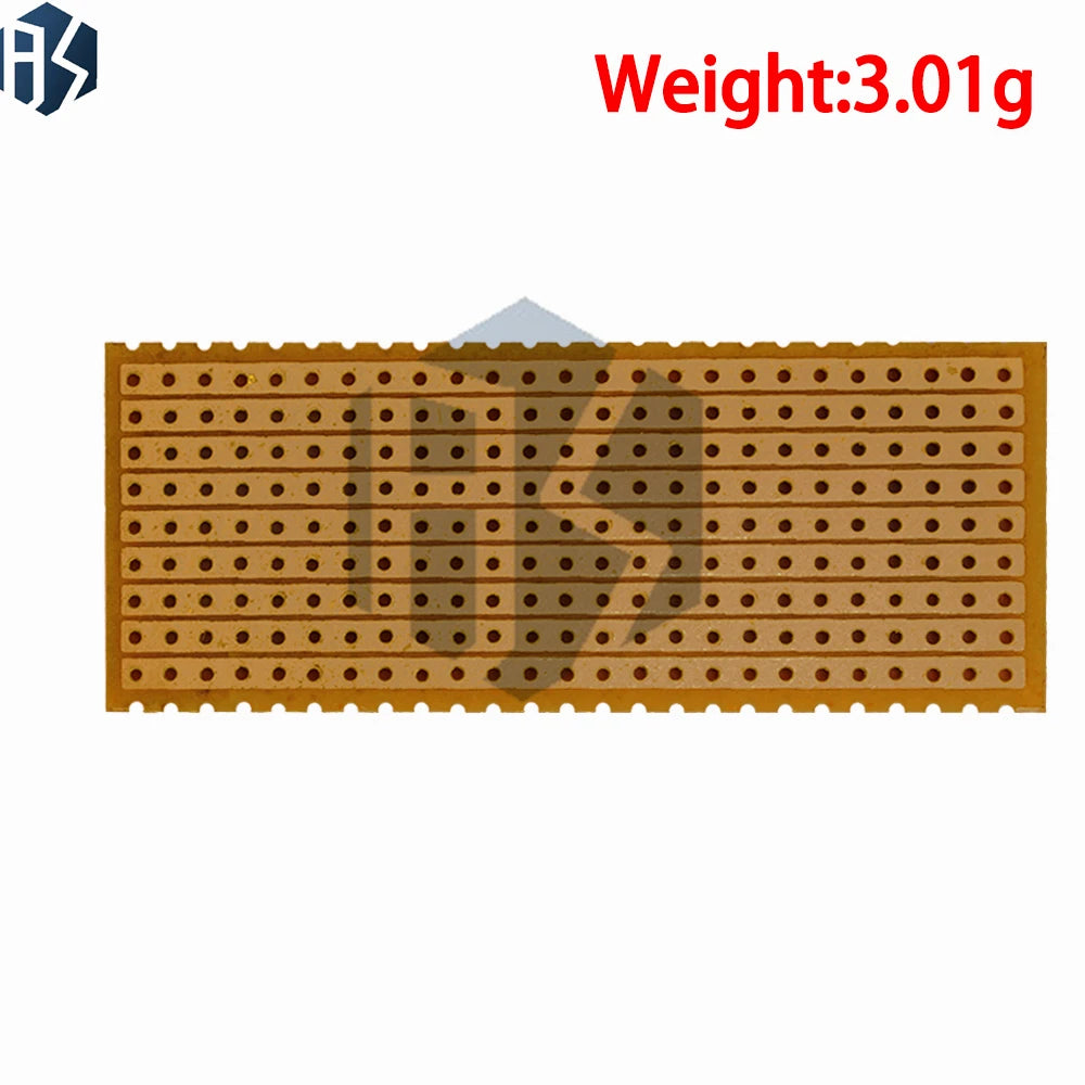 ‌Universal Matrix Prototype PCB Board – 25x64mm (2.5x6.4cm) Single-Row Continuous Plated Through-Holes, 2.54mm Pitch | FR4