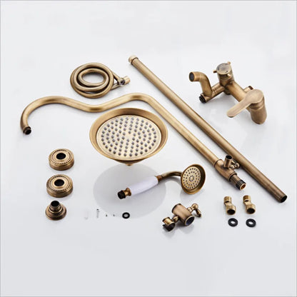 European Antique Shower Set All Copper Toilet Wall Mounted Shower