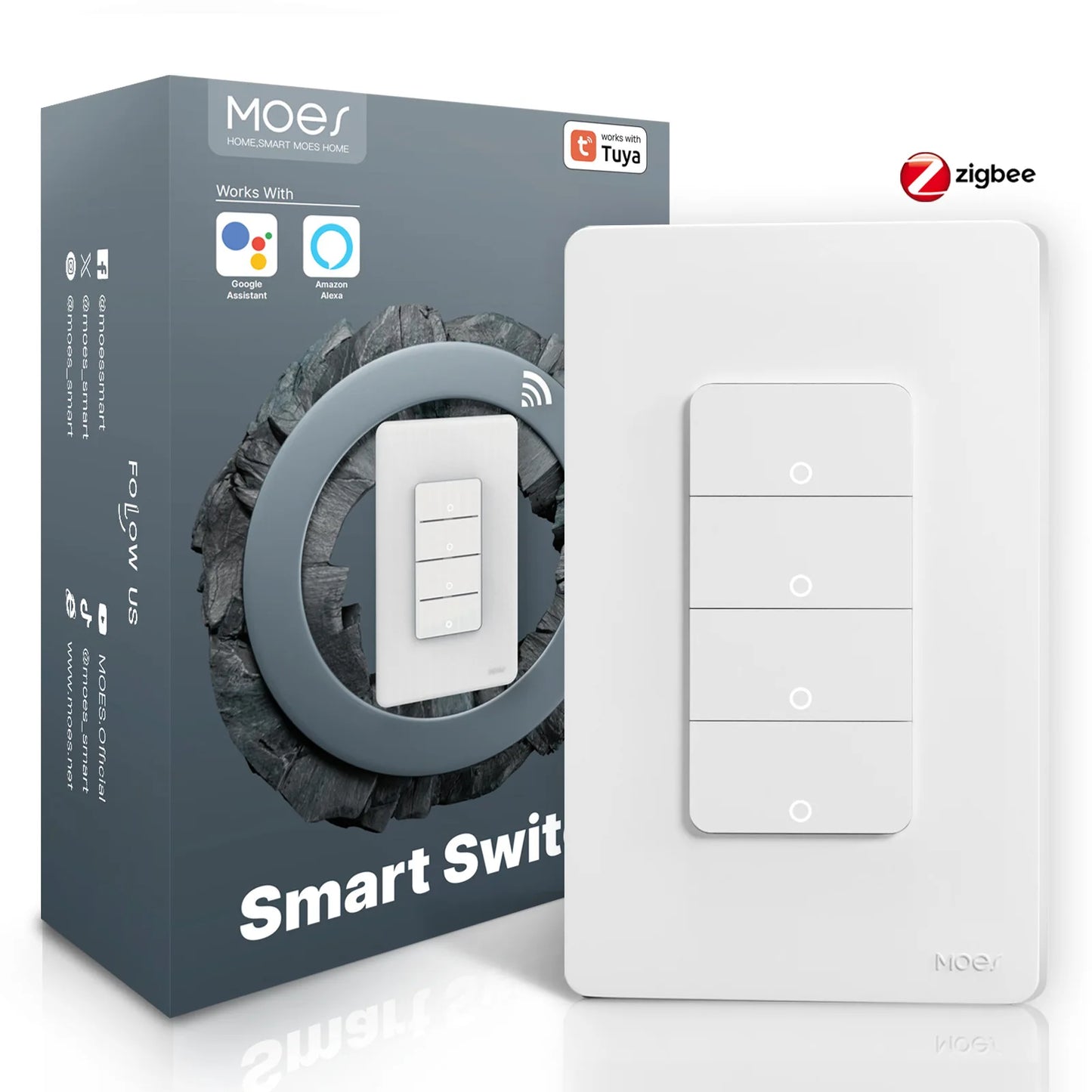 Tuya smart ZigBee button switch-universal for single & zero fire, with app, timing & voice control