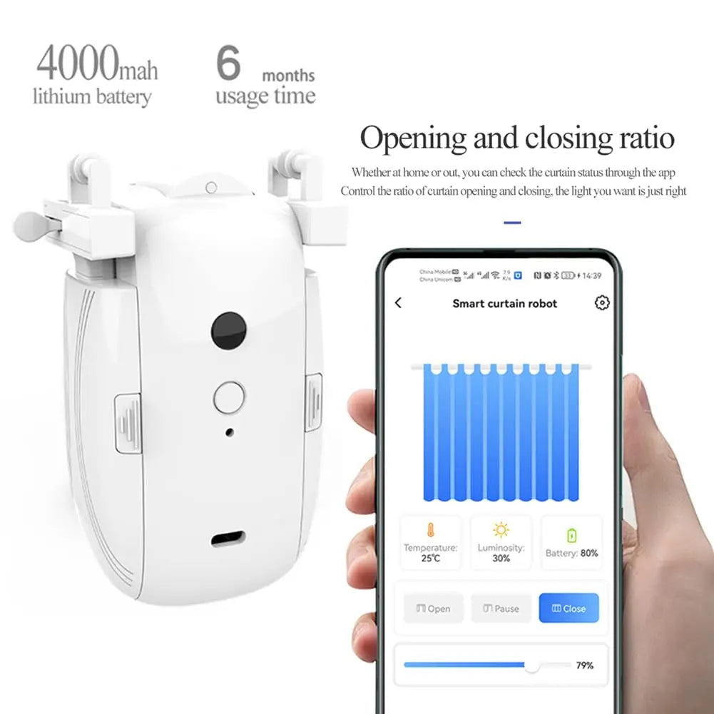 Zigbee Smart Curtain Driver Robot For Roman I Type U Type Curtains Track Alexa Google Home Works with Tuya