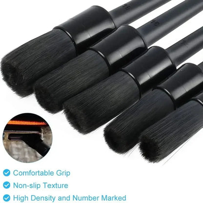 1/5x Car Detailing Cleaning Brushes Soft Detail Brush Wheel Cleaner Auto Dust Removal Brush Car Interior Exterior Accessories