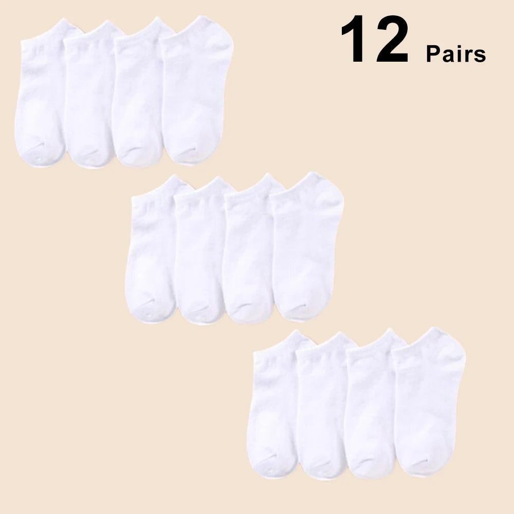 Unisex 40/20/10 Pairs of Solid Color Socks, Soft and Lightweight Ankle Socks, WOMEN'S Casual Boat Socks, Low Cut Ankle Socks