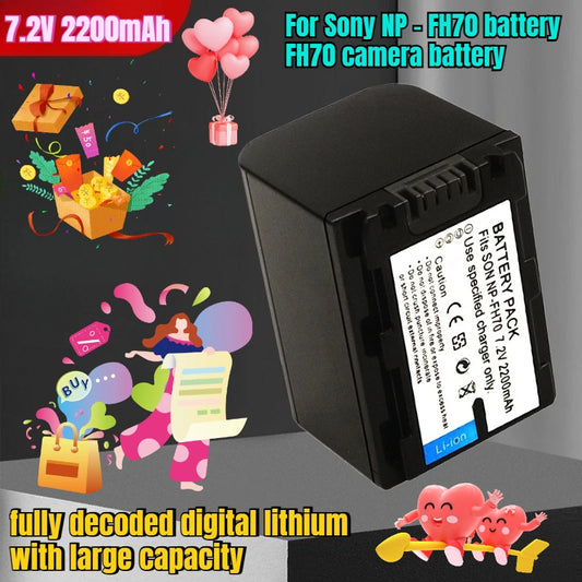 7.2V 2200mAh Suitable for Sony NP - FH70 Battery FH70 Camera Battery Fully Decoded Digital Lithium with Large Capacity
